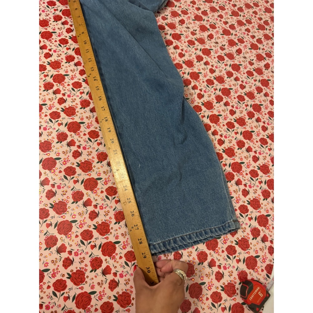 Rio Vintage Denim Plaid Patchwork Overalls Womens Large Medium Wash Cotton e3 - Picture 7 of 8
